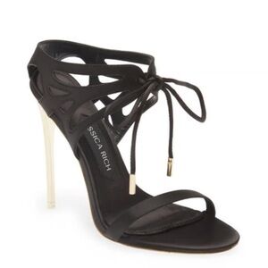 Jessica Elegant Black Strappy Heels